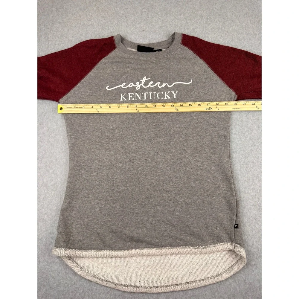 Pennant Sportswear Eastern Kentucky Raglan Sweatshirt Grey Maroon Medium